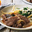 Horseradish-Braised Pot Roast with Barley & Kale